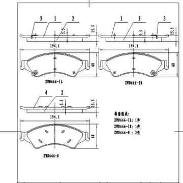 ZWD666 wholesale braek pads front brake pad for FORD TRUCK Ranger  Latin America